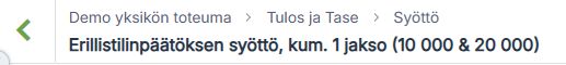 Palaaminen edelliselle näytölle